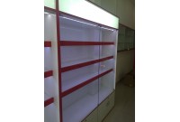 THANH LÝ TỦ KÍNH TRƯNG BÀY TRẮNG ĐỎ 180x220 SỐ LƯỢNG 8 CÁI